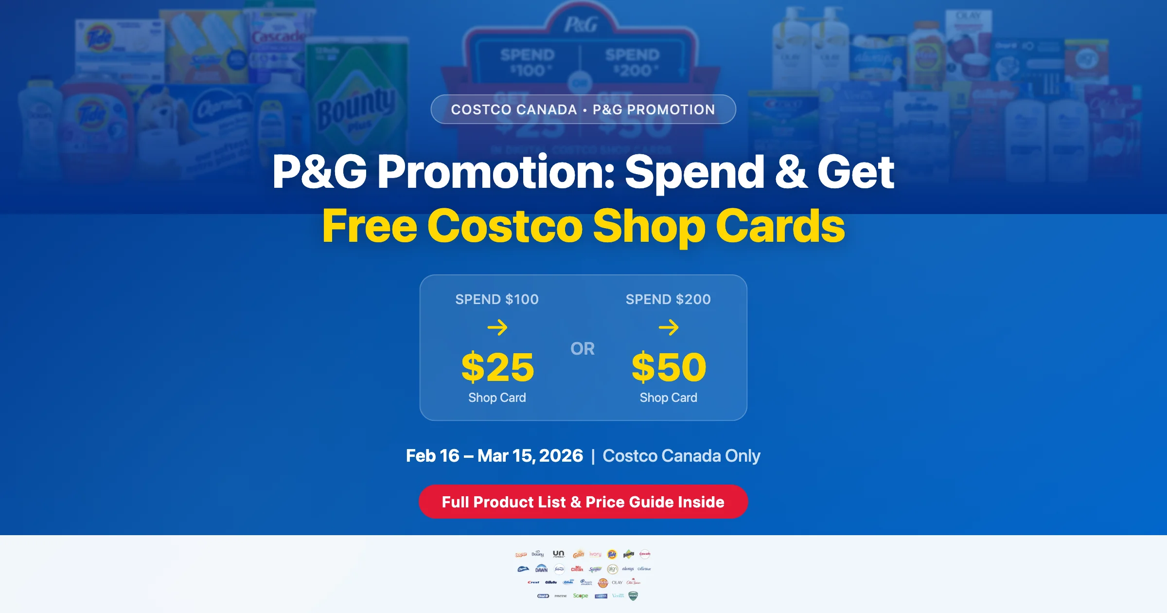 Costco Canada P&G Promotion 2026: Full Product List & Prices