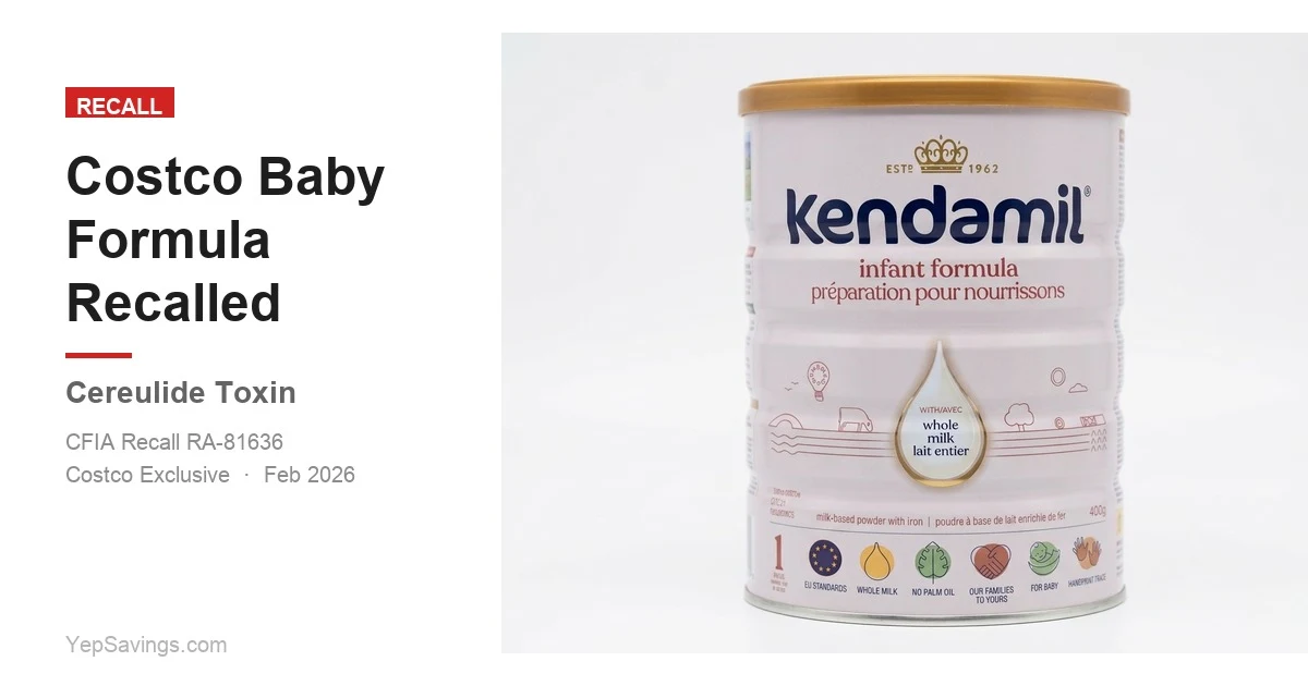 Costco Baby Formula Recalled Over Cereulide Toxin