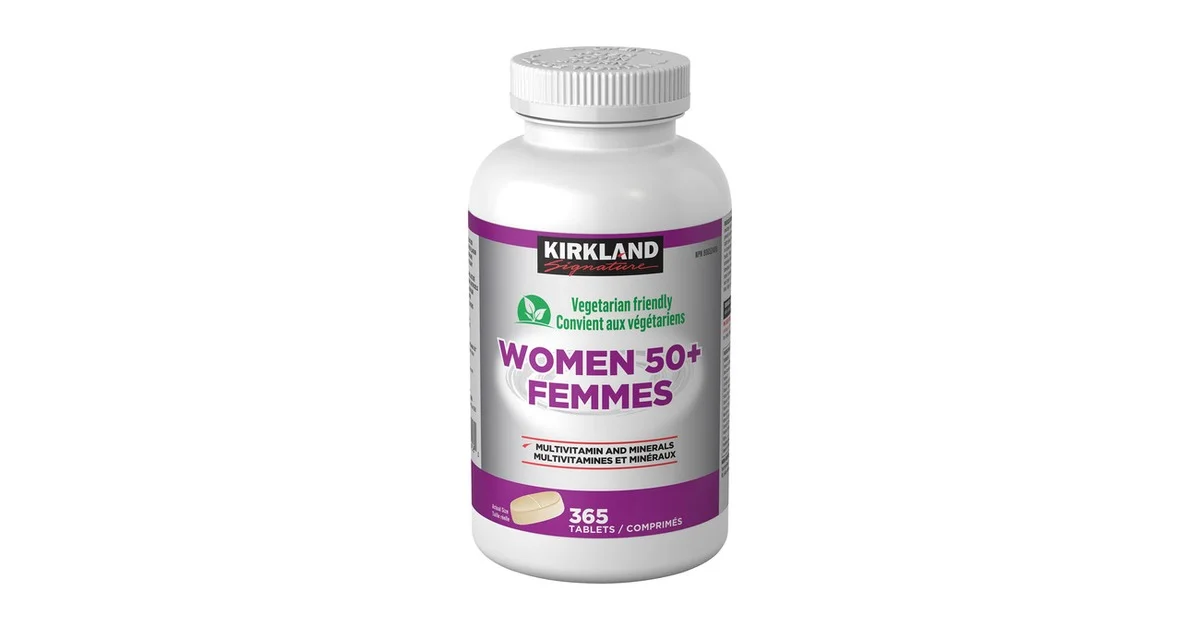 Kirkland Signature Women 50+ Multivitamin bottle